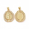 Brass Micro Pave Clear Cubic Zirconia Pendants ZIRC-F135-21G-1