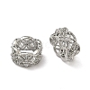 Clover Brass Clear Cubic Zirconia European Beads KK-D228-22P-1