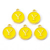 Golden Plated Alloy Enamel Charms X-ENAM-S118-09Y-1