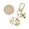 Rabbit Bees Alloy Enamel Pendant Decorations HJEW-JM02701-01-3