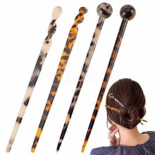 Olycraft 4Pcs 4 Style Ancient Style Cellulose Acetate(Resin) Hair Sticks MRMJ-OC0003-06