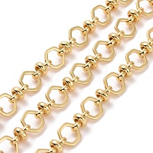 Brass Hexagon & Knot Link Chains CHC-K013-14G