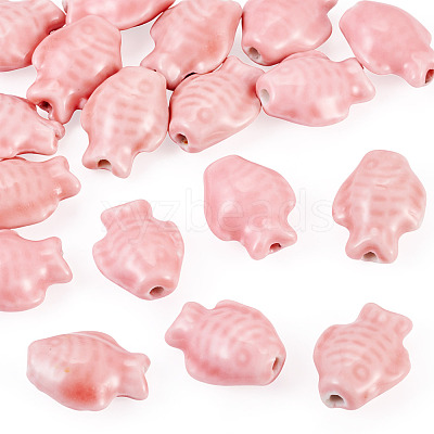 18Pcs Handmade Porcelain Beads Strands PORC-TADJ0001-04A-1