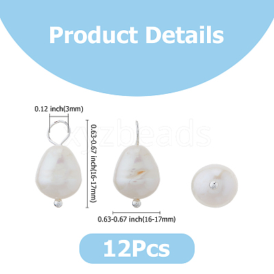 12Pcs Natural Cultured Freshwater Pearl Pendants FIND-FI0001-18A-1