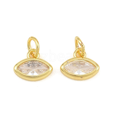 Brass Pave Cubic Zirconia Charms CU-CBA3D67-11G-01-1