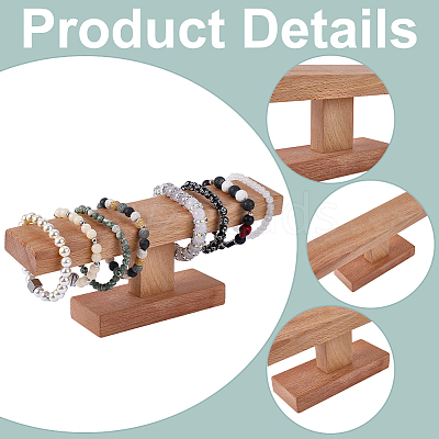 T Bar Wooden Watch Organizer Display Stands ODIS-WH0099-209A-1