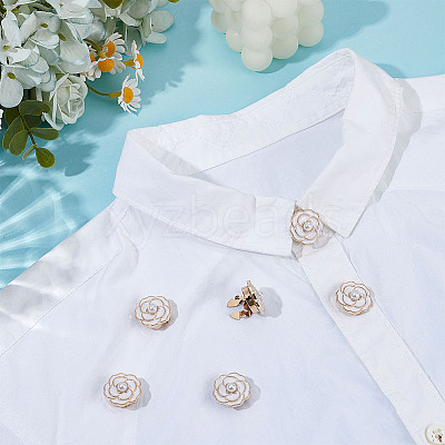 6Pcs Flower Alloy Resin Cufflinks FIND-ME0003-15G-02-1