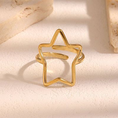 304 Stainless Steel Open Cuff Rings for Women WGE4013-01-1