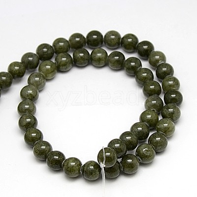 Natural Yellow Jade Beads Strands G-G598-6mm-YXS-26-1