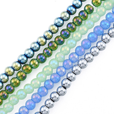 Electroplate Glass Beads Strands EGLA-N002-47-1