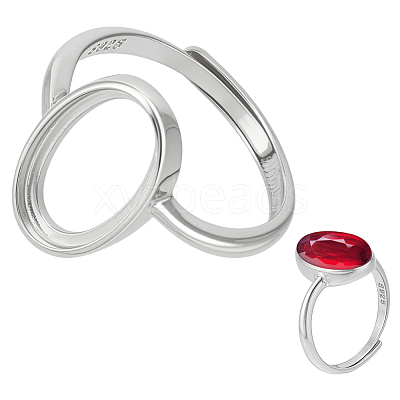 1Pc 925 Sterling Silver Adjustable Ring Components STER-BC0003-97A-P-1