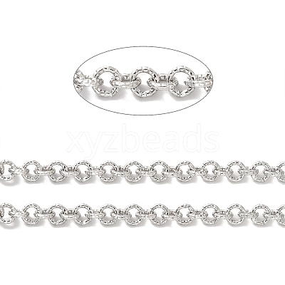 Tarnish Resistant 304 Stainless Steel Textured Cable Chains STAS-B040-02P-1