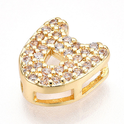 Brass Micro Pave Cubic Zirconia Charms KK-N254-217G-A-1