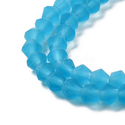 Imitate Austrian Crystal Frosted Glass Beads Strands GLAA-F029-TM4mm-B19-1