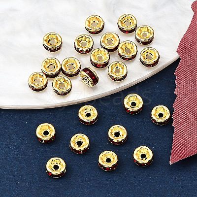 Brass Grade A Rhinestone Spacer Beads RSB034NF-09G-1