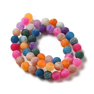 Natural Crackle Agate Beads Strands G-G055-8mm-9-1
