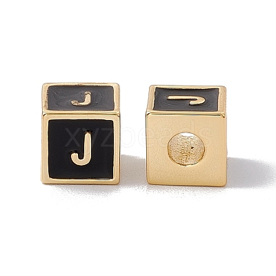 Rack Plating Brass Enamel Beads KK-B060-04G-01J-1