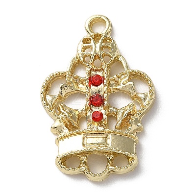 Rack Plating Light Gold Alloy Rhinestone Pendants PALLOY-Z016-05G-1