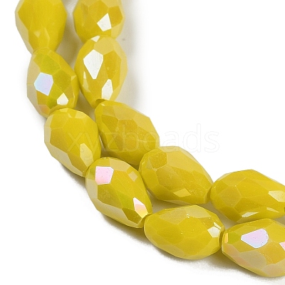 Opaque Solid Color Electroplate Glass Beads Strands EGLA-N013-P6mm-B06-1