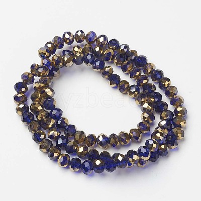 Electroplate Transparent Glass Beads Strands LS-EGLA-A034-T6mm-O05-1