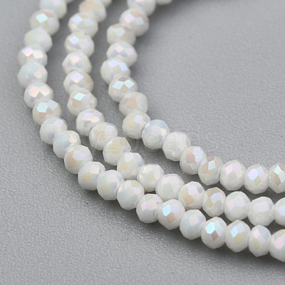 Electroplate Glass Beads Strands GLAA-F079-A-AB02-1