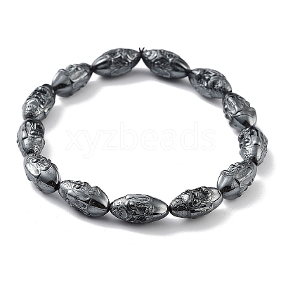 Non-Magnetic Synthetic Hematite Beaded Stretch Bracelets BJEW-H589-01G-1