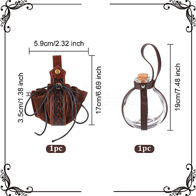 PU Leather Cord Bracelet & Chain Belt AJEW-OC0004-77A-1