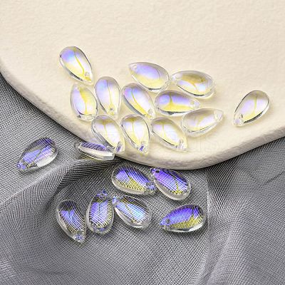 Transparent Glass Charms GLAA-YW0003-03-1
