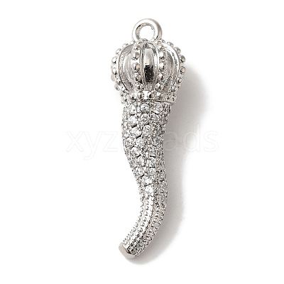 Rack Plating Brass Micro Pave Cubic Zirconia Pendant KK-A229-03E-P-1