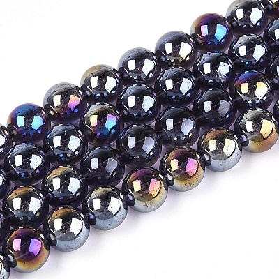 Electroplate Transparent Glass Beads Strands GLAA-T032-T10mm-AB03-1