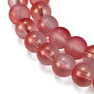 Frosted Transparent Glass Bead Strands X1-GLAA-P065-8mm-06-1