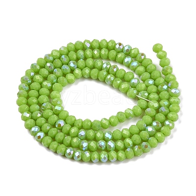 Electroplate Opaque Solid Color Glass Beads Strands EGLA-A044-P1mm-L30-1
