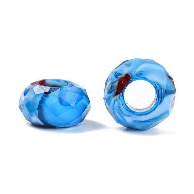 Two Tone Glass European Beads GDA009-7-1