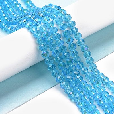 Electroplate Glass Beads Strands EGLA-A034-T6mm-L03-1