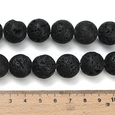 Natural Lava Rock Round Beads Strands G-M169-16mm-03-1
