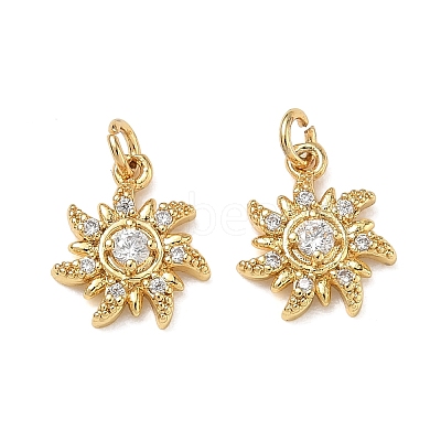 Brass Micro Pave Clear Cubic Zirconia Charms CU-CBAF0F8-16D-G-1