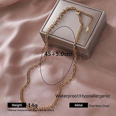 European 304 Stainless Steel Cable Chain Necklaces for Women OE0950-5-1