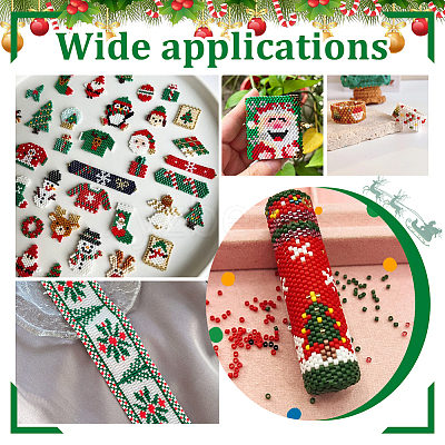 4 Strads Christmas Theme Handmade Lampwork Beads LAMP-PH0001-35A-1