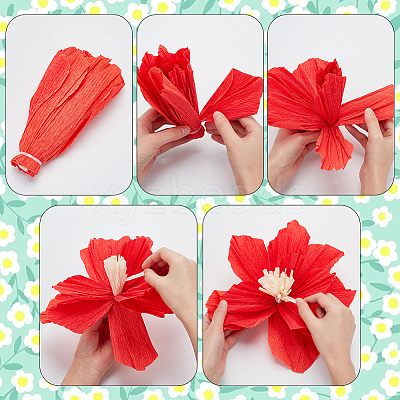 20Pcs 20 Styles Crepe Paper Flowers Decoration for Wall AJEW-WR0001-94-1