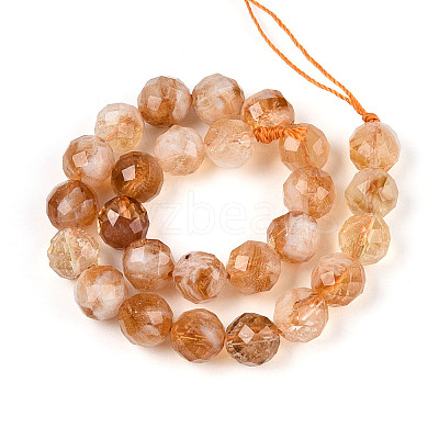 Natural Citrine(Heated) Beads Strands G-S345-6mm-18-01-1