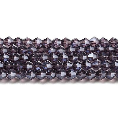 Transparent Electroplate Glass Beads Strands LS-GLAA-F029-4mm-C04-1