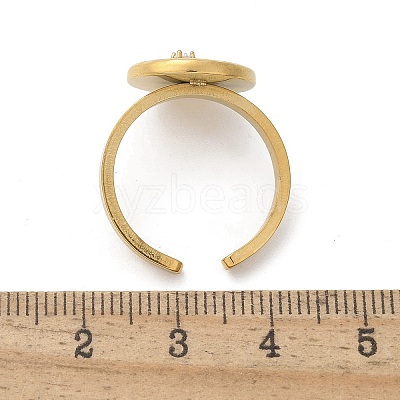304 Stainless Steel Cubic Zirconia Cuff Rings for Women RJEW-D302-02G-08-1