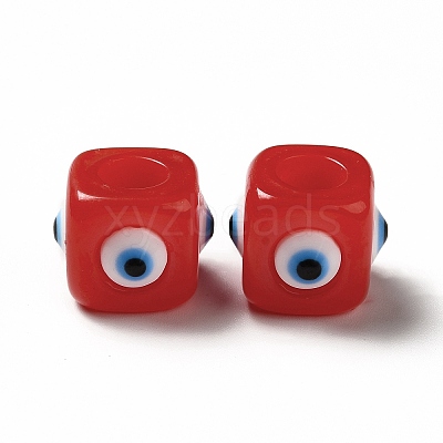 Resin Evil Eye European Beads RESI-A021-06-1