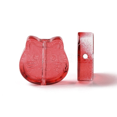 Transparent Spray Painted Glass Beads GLAA-I050-13A-1