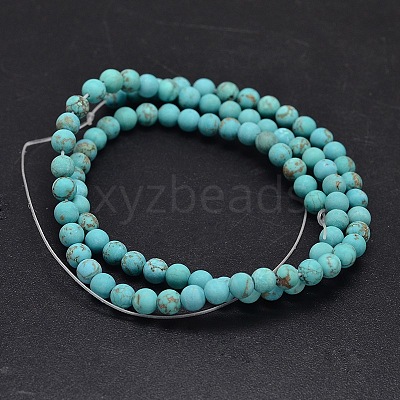 Natural Howlite Beads Strands TURQ-P027-6mm-18A-1