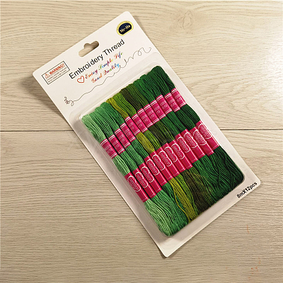 12 Skeins 12 Colors 6-Ply Polycotton(Polyester Cotton) Embroidery Floss PW22063000754-1