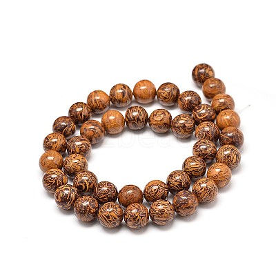Natural Elephant Skin Jasper/Miriam Stone/Calligraphy Stone Bead Strands G-P075-20-6mm-1