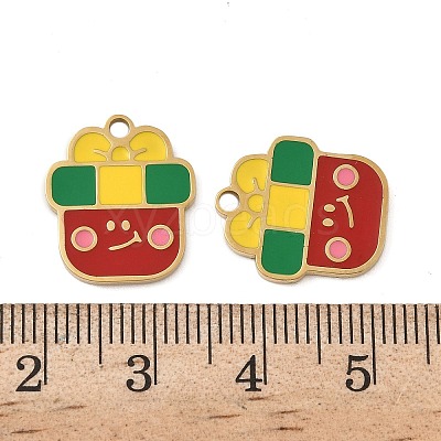 Christmas 304 Stainless Steel Enamel Pendants STAS-Z093-08O-G-1