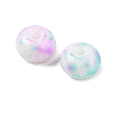 Opaque Spray Painted Glass Beads GLAA-G118-01G-1