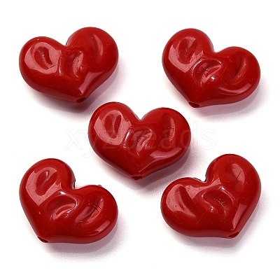 Opaque Acrylic Beads X-OACR-Z013-33B-1